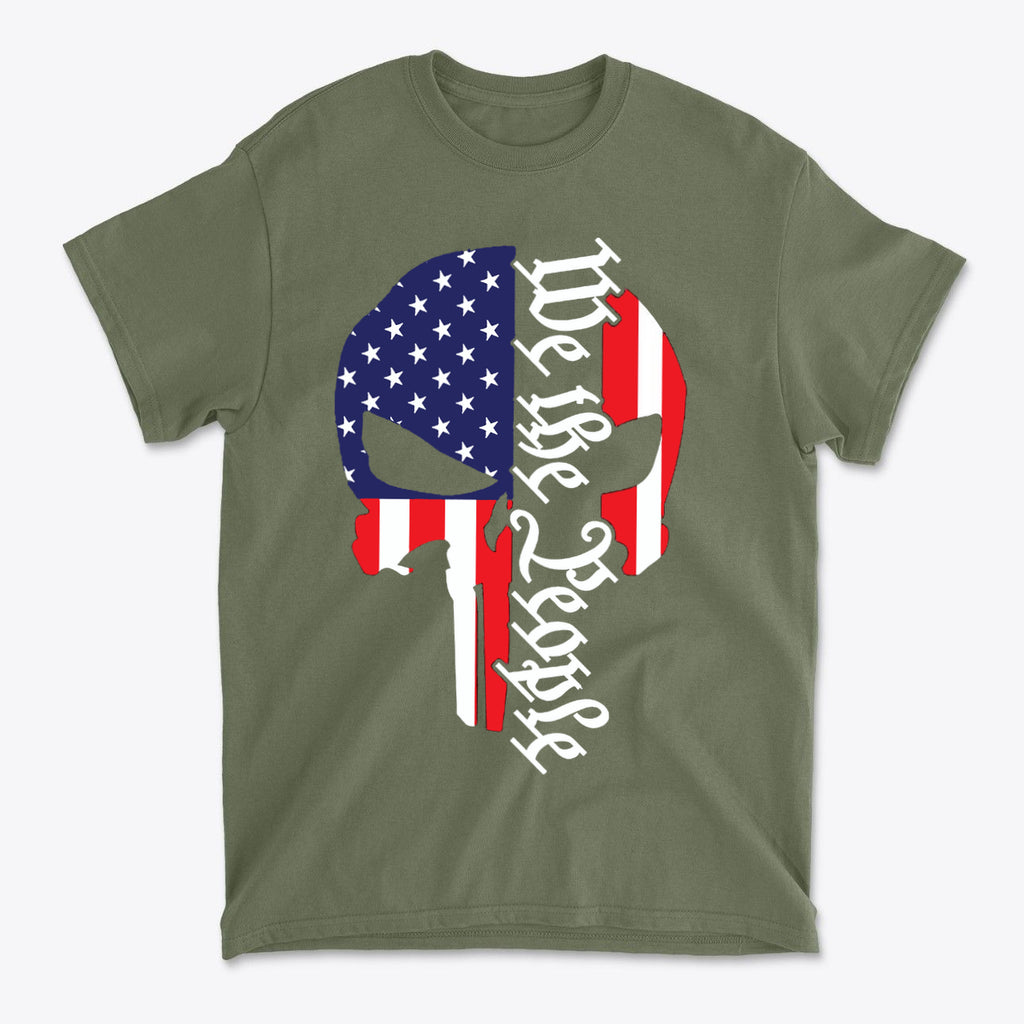 Punisher Style Stars And Stripes We The People Tee