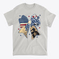 Ribbon As American Flag With Saluting Soldier t-shirt featuring a patriotic bow design.