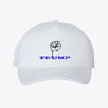 Trump And Fist - Foam Mesh-Back Trucker Cap featuring a bold fist graphic and the word Trump.