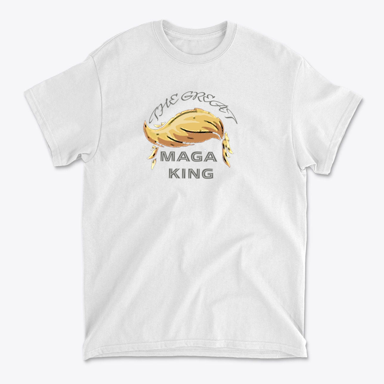 The Great MAGA King Graphic Tee featuring a bold design with a signature styling.