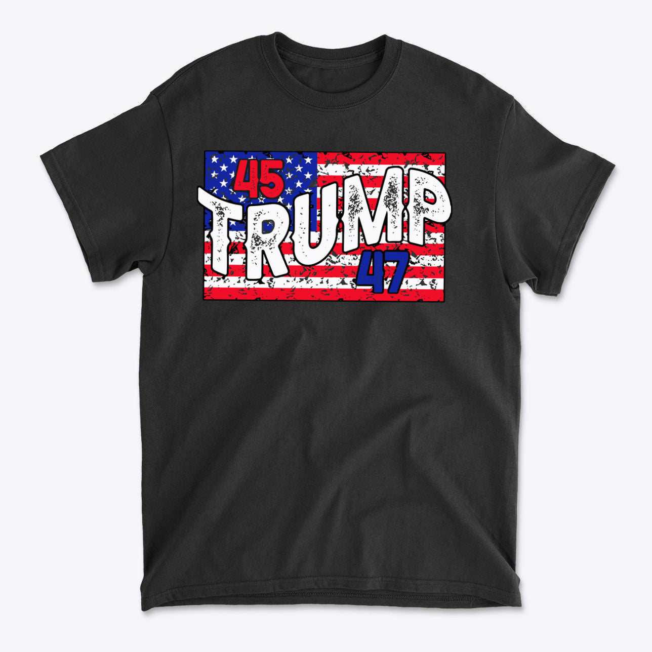 Trump 45 47 On Rustic American Flag