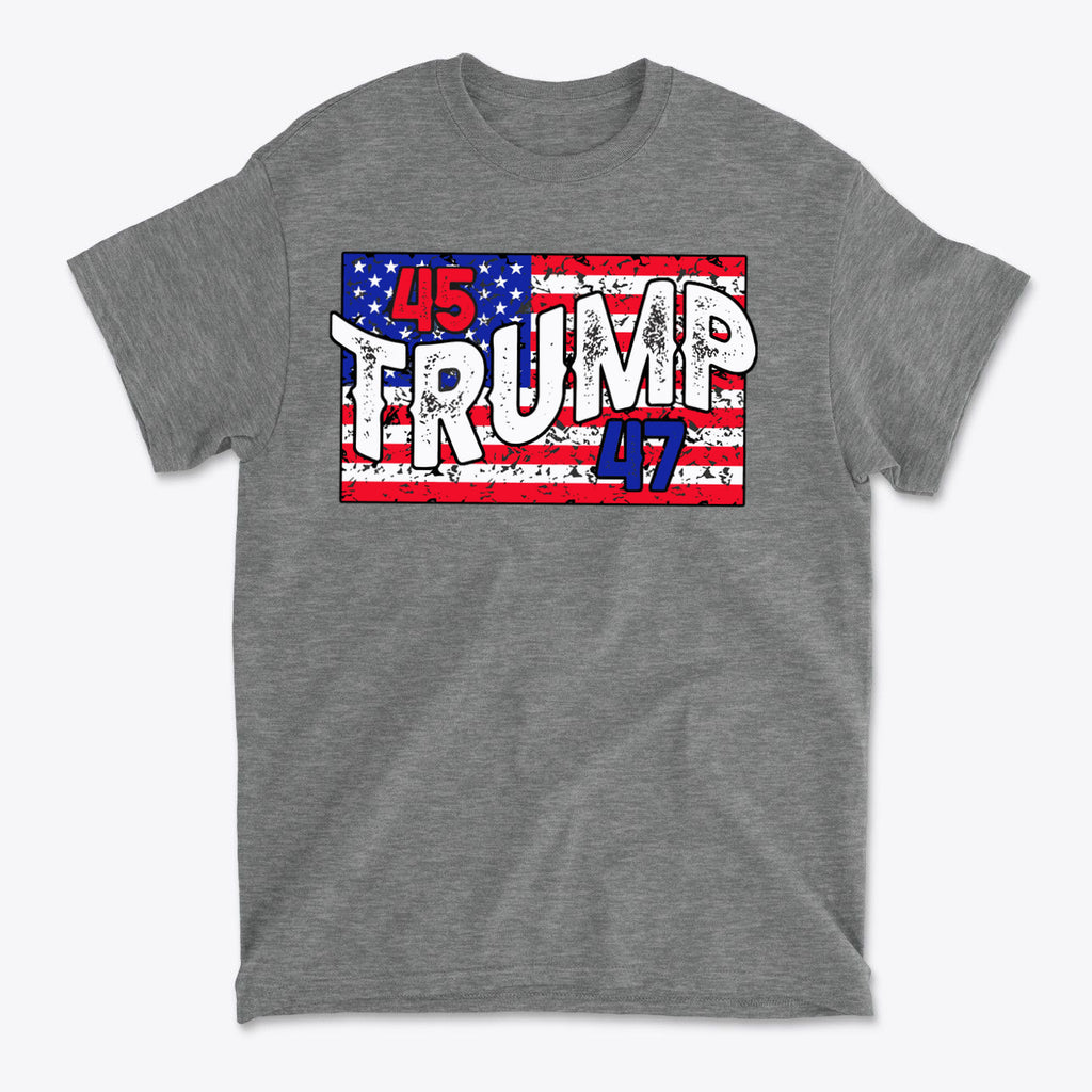 Trump 45 47 On Rustic American Flag