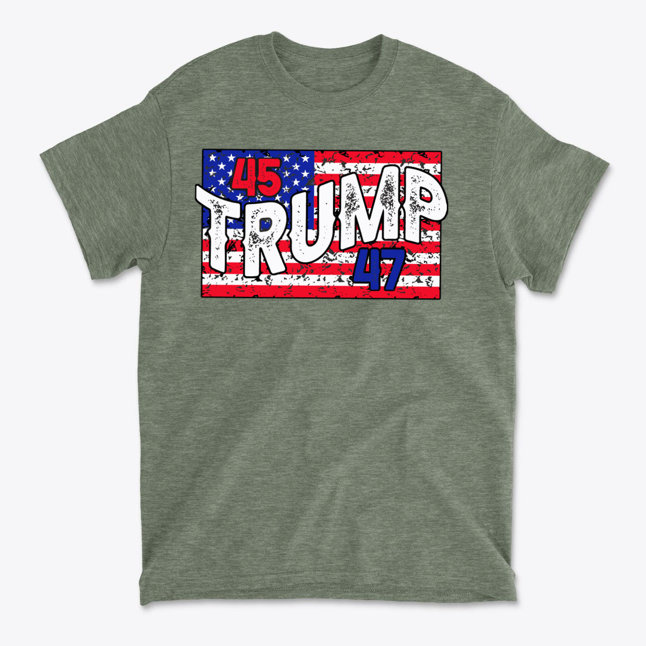 Trump 45 47 On Rustic American Flag