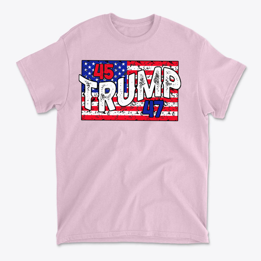 Trump 45 47 On Rustic American Flag