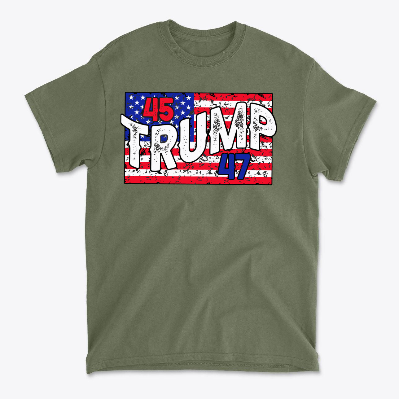 Trump 45 47 On Rustic American Flag