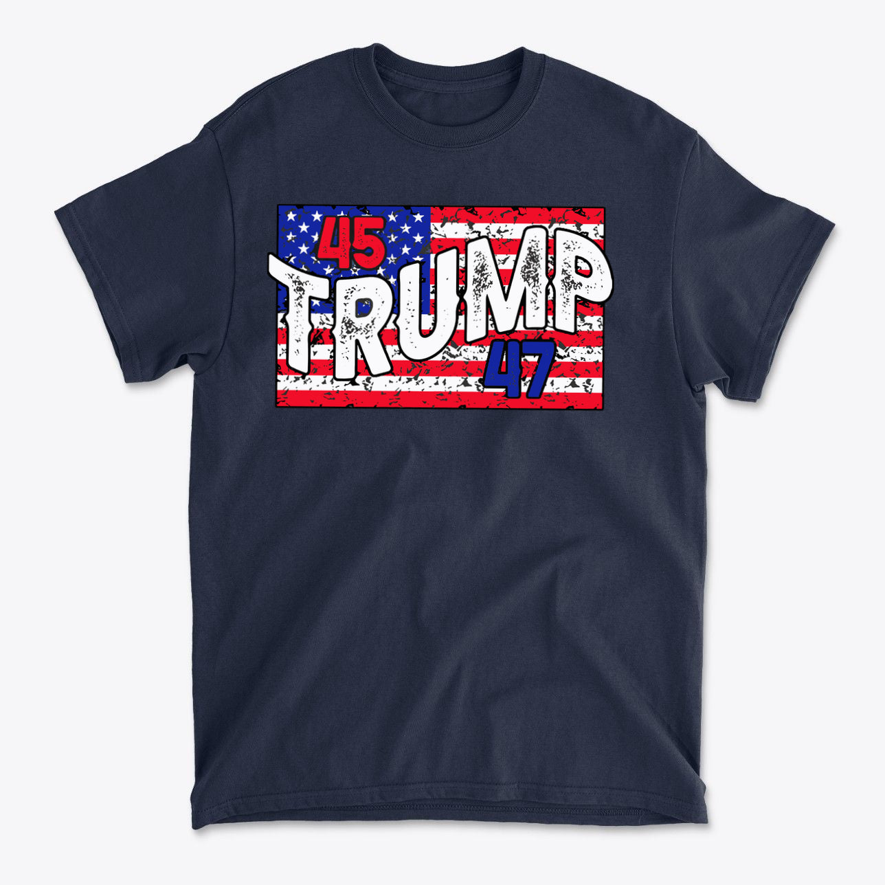 Trump 45 47 On Rustic American Flag