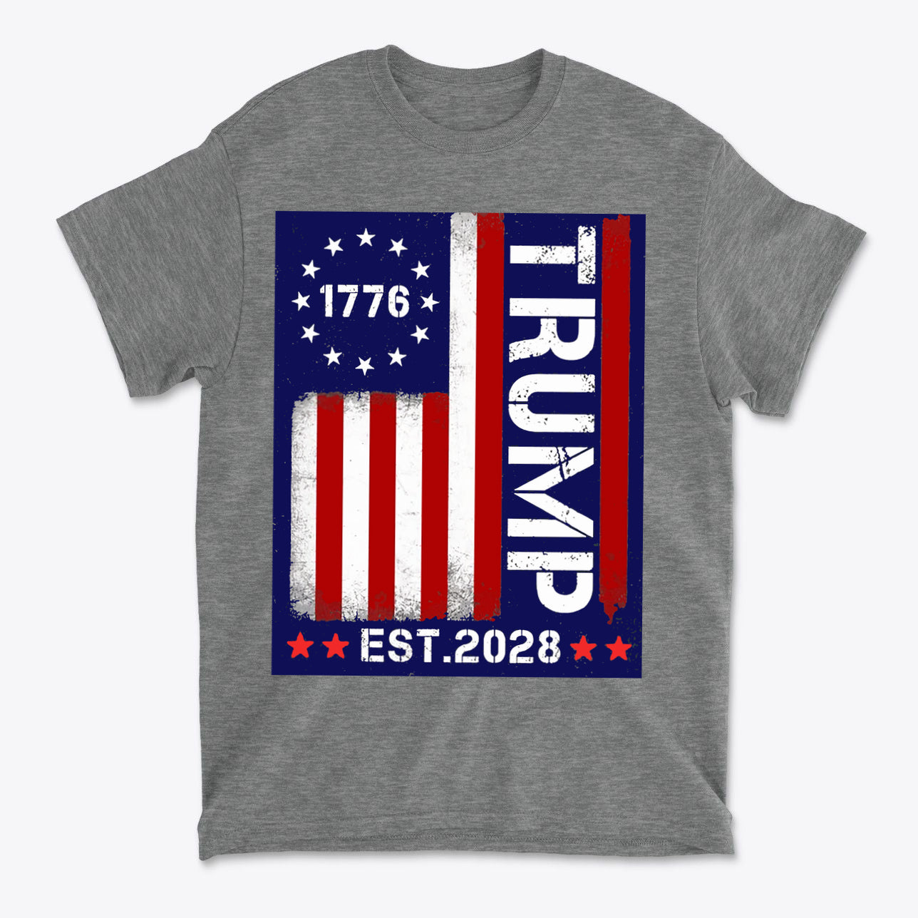 SP-front-GHR-695American Flag 1776 Est 2028 Trump Supporter Shirt