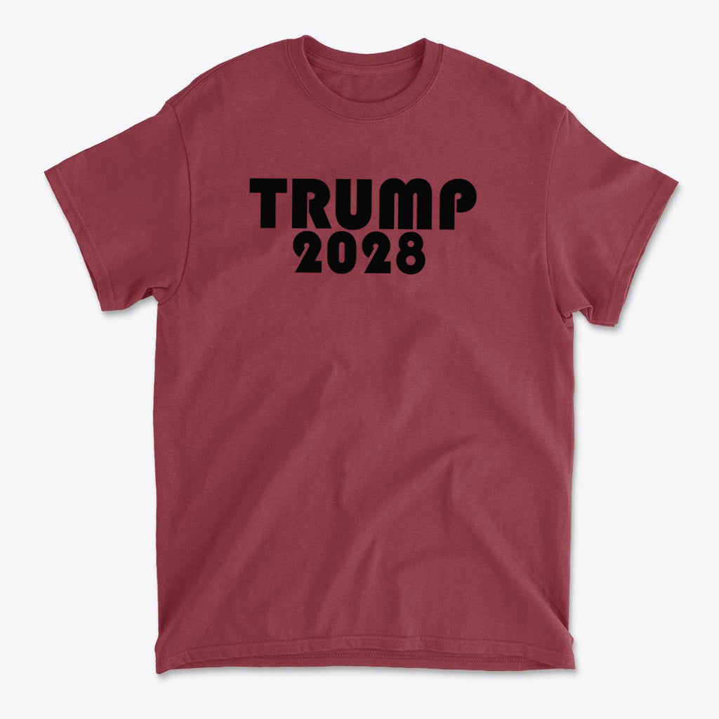 Trump 2028 Black Letters Patriotic Graphic T Shirt