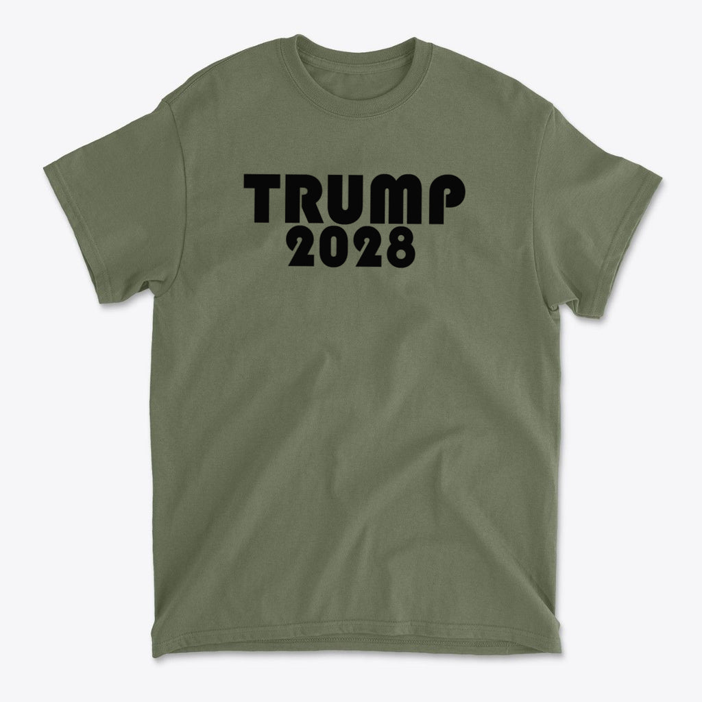 Trump 2028 Black Letters Patriotic Graphic T Shirt