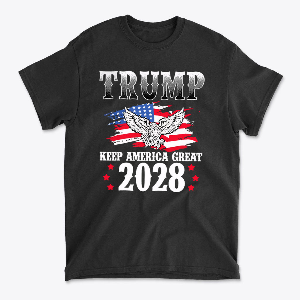 Trump Keep America Great 2028 Eagle On American Flag