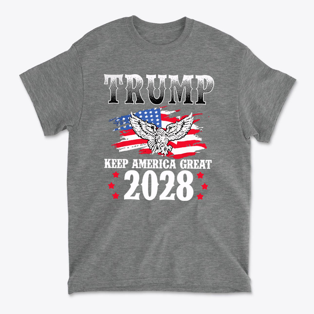 Trump Keep America Great 2028 Eagle On American Flag