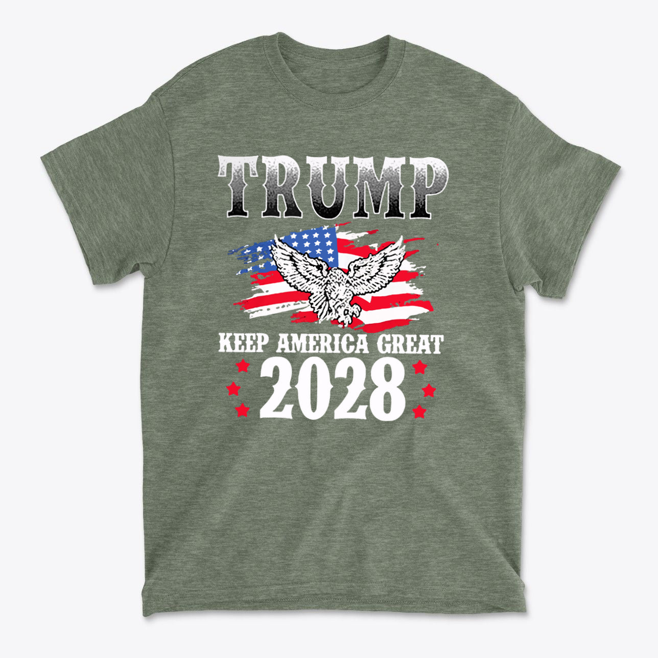Trump Keep America Great 2028 Eagle On American Flag