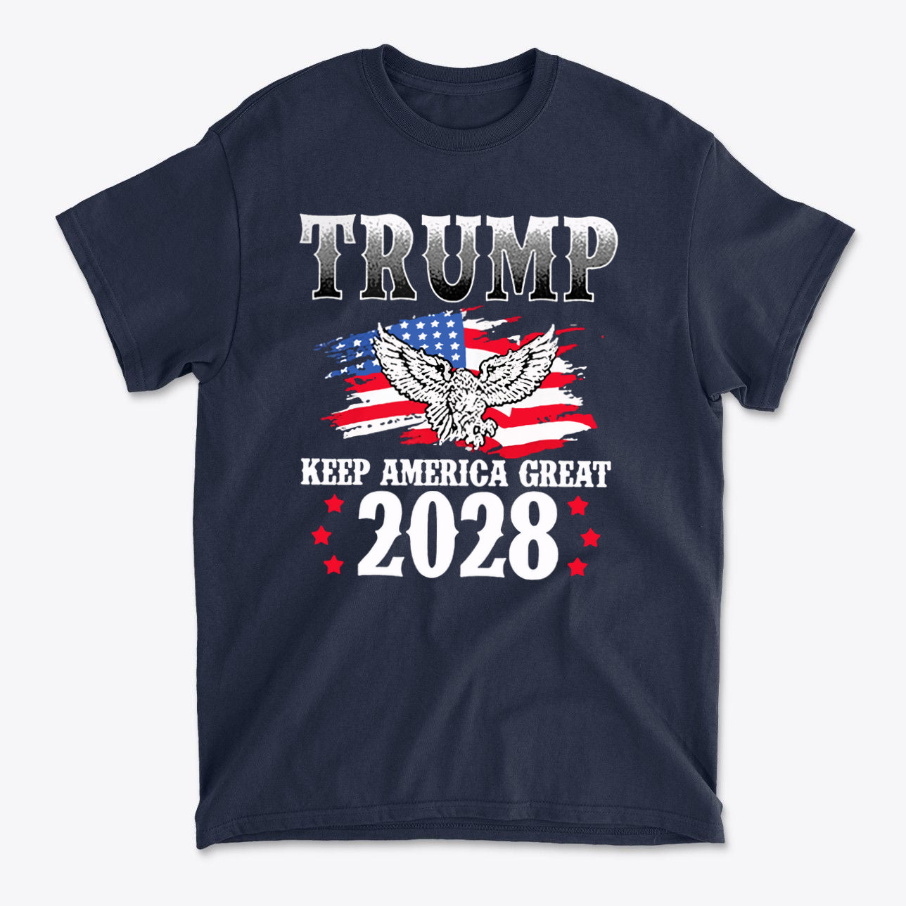 Trump Keep America Great 2028 Eagle On American Flag