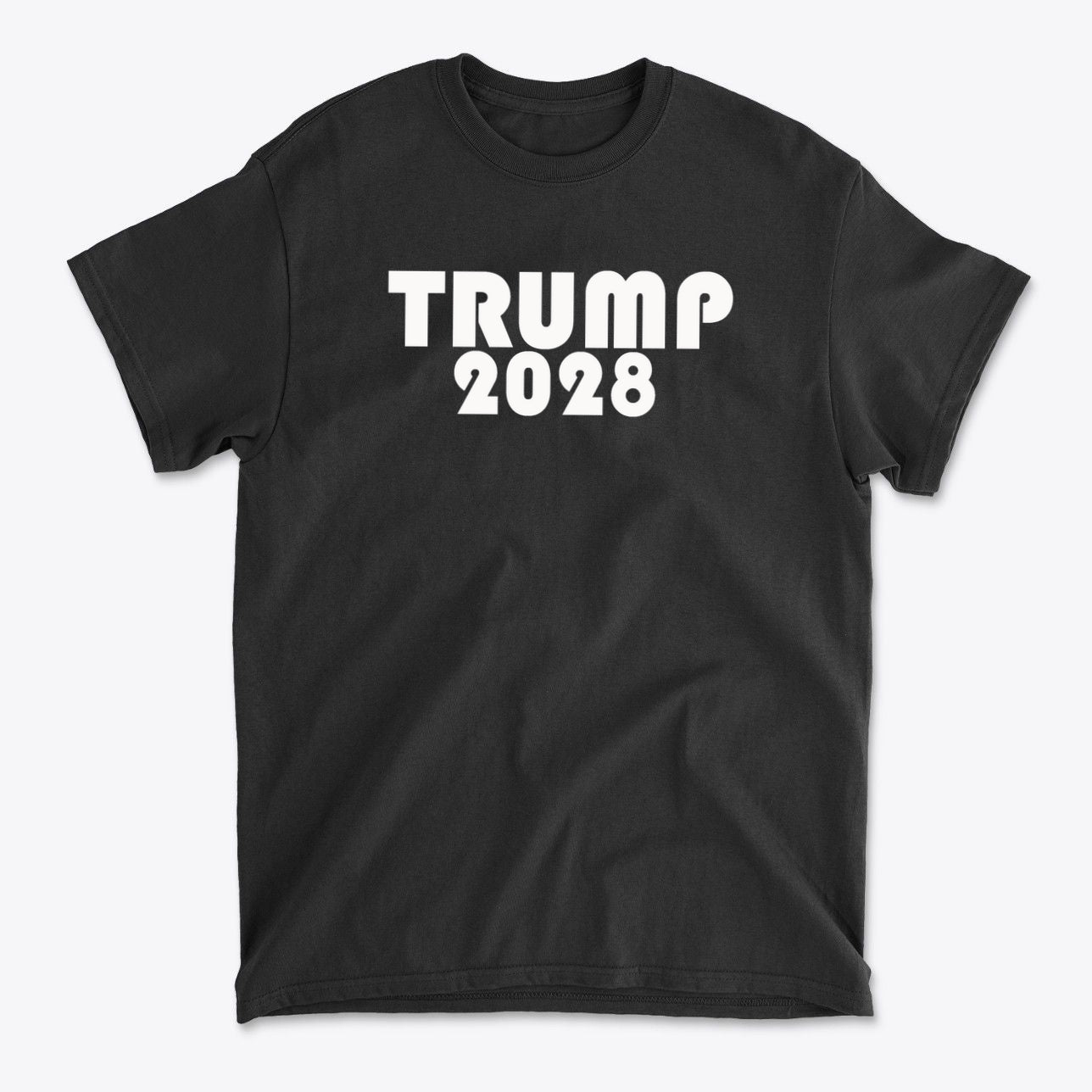 Trump 2028 White Letters America First Graphic Tee