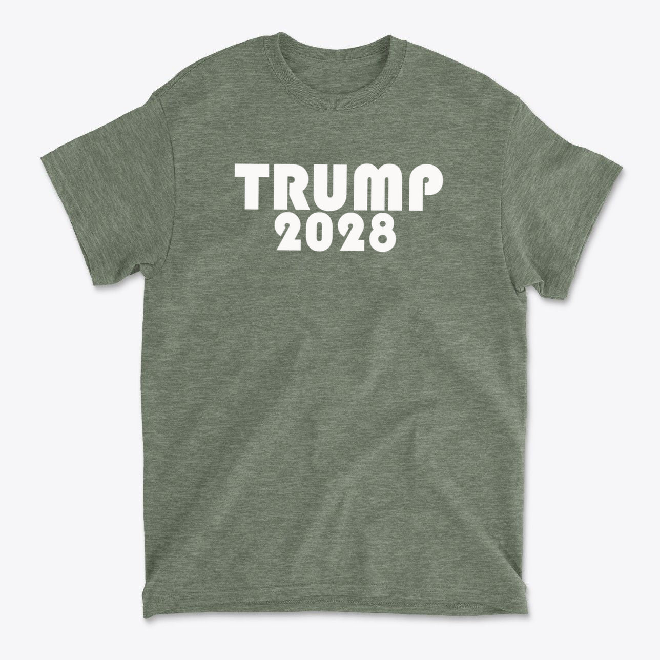 Trump 2028 White Letters America First Graphic Tee
