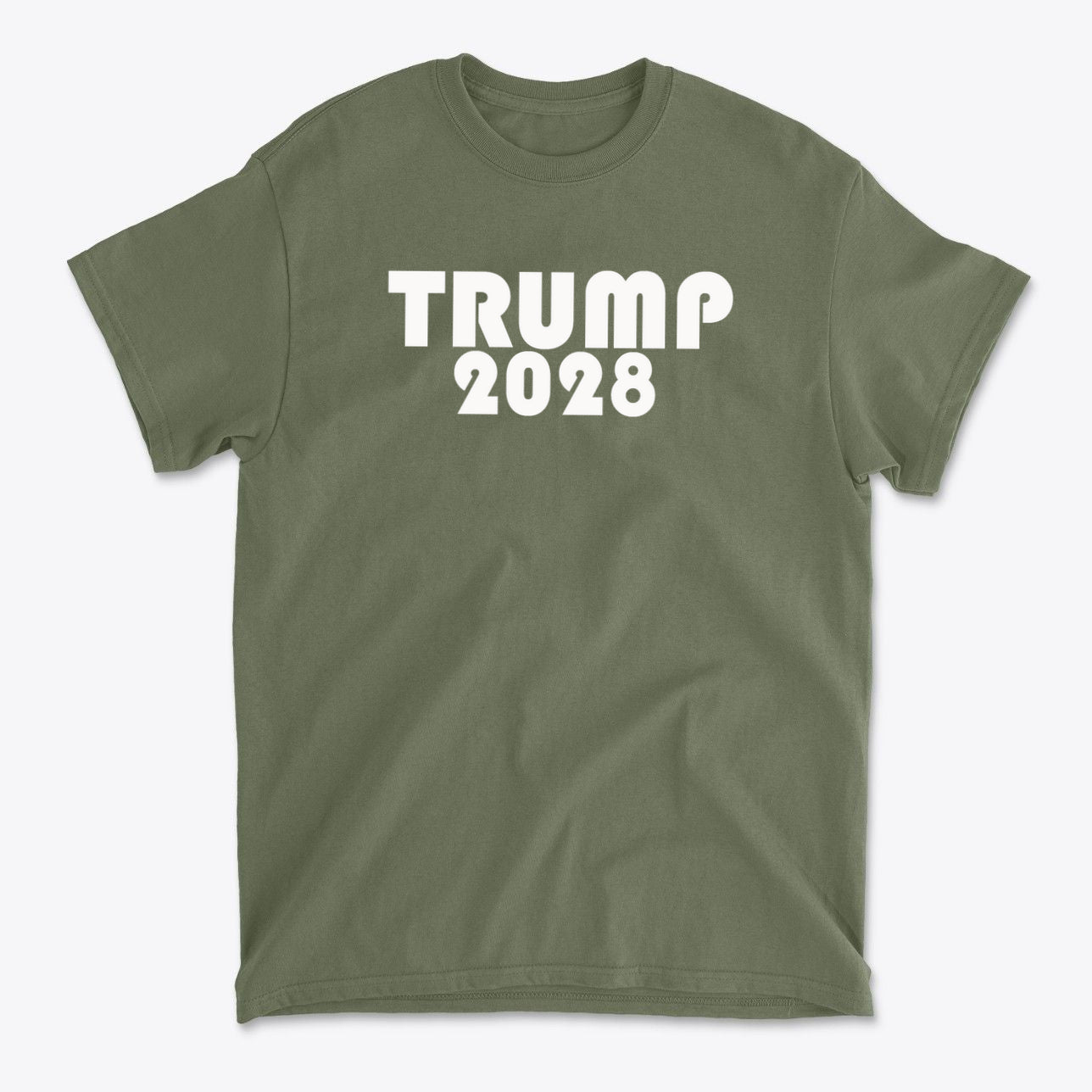 Trump 2028 White Letters America First Graphic Tee