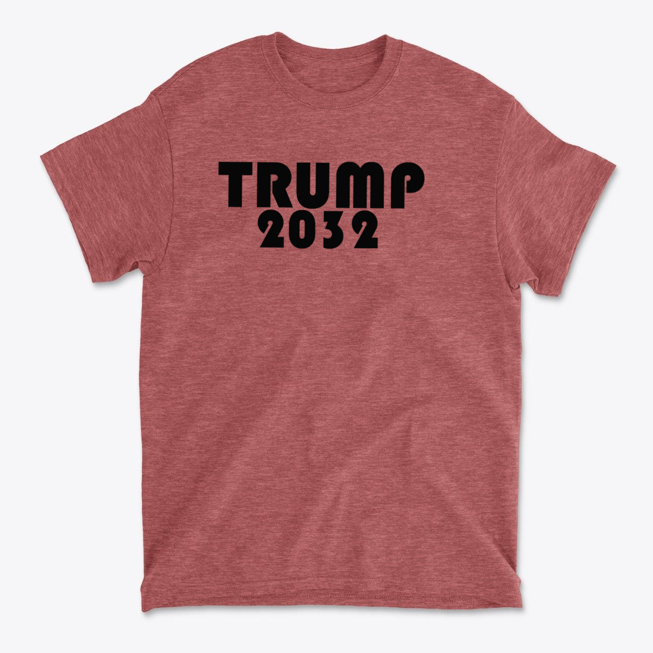 Trump 2032 Red Print Style Gear featuring bold black text on a red t-shirt.