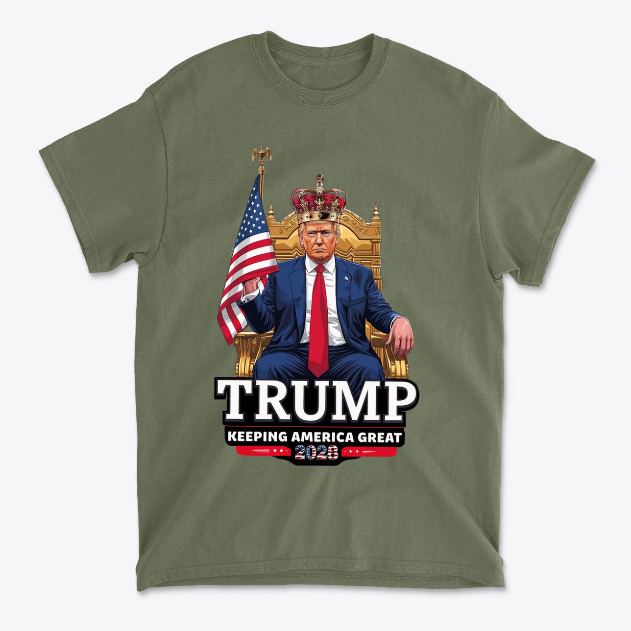 Trump On Throne Keeping America Great 2028
