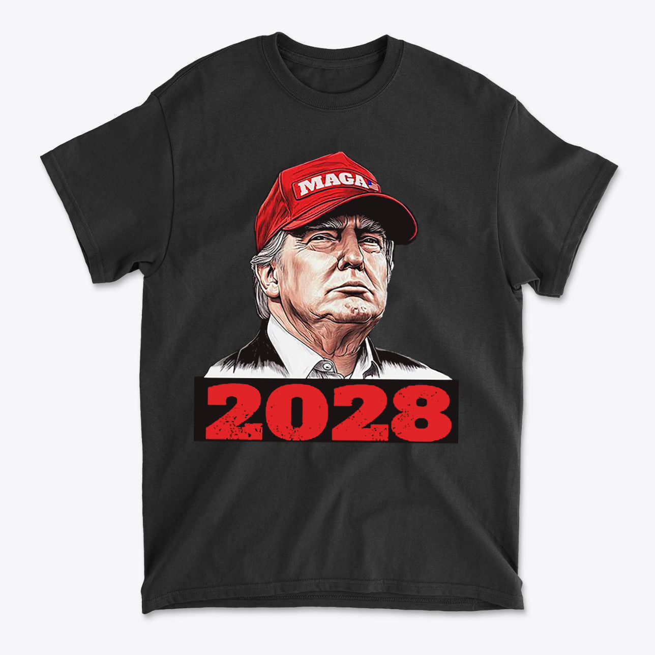 Trump Wearing MAGA Hat 2028 T Shirt