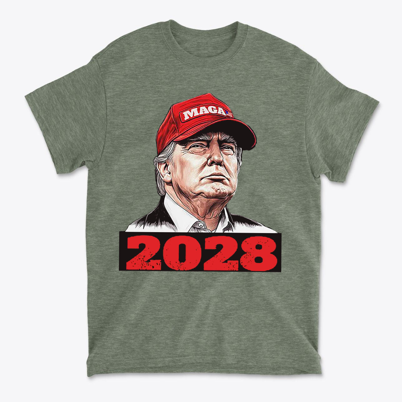 Trump Wearing MAGA Hat 2028 T Shirt