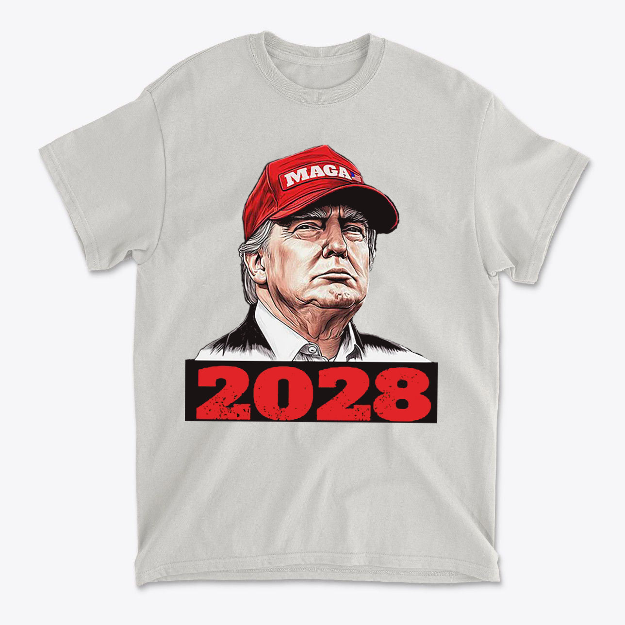 Trump Wearing MAGA Hat 2028 T Shirt