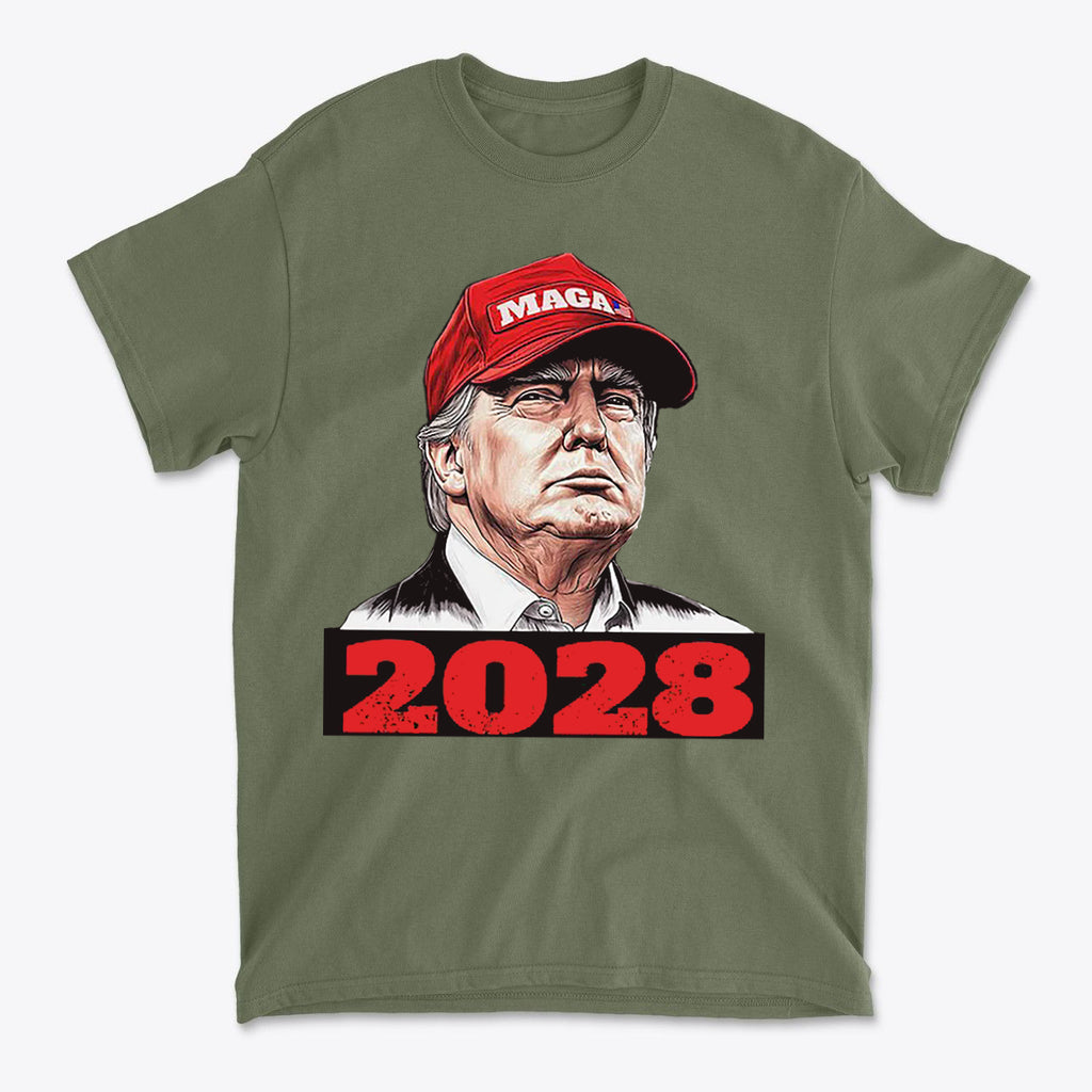 Trump Wearing MAGA Hat 2028 T Shirt
