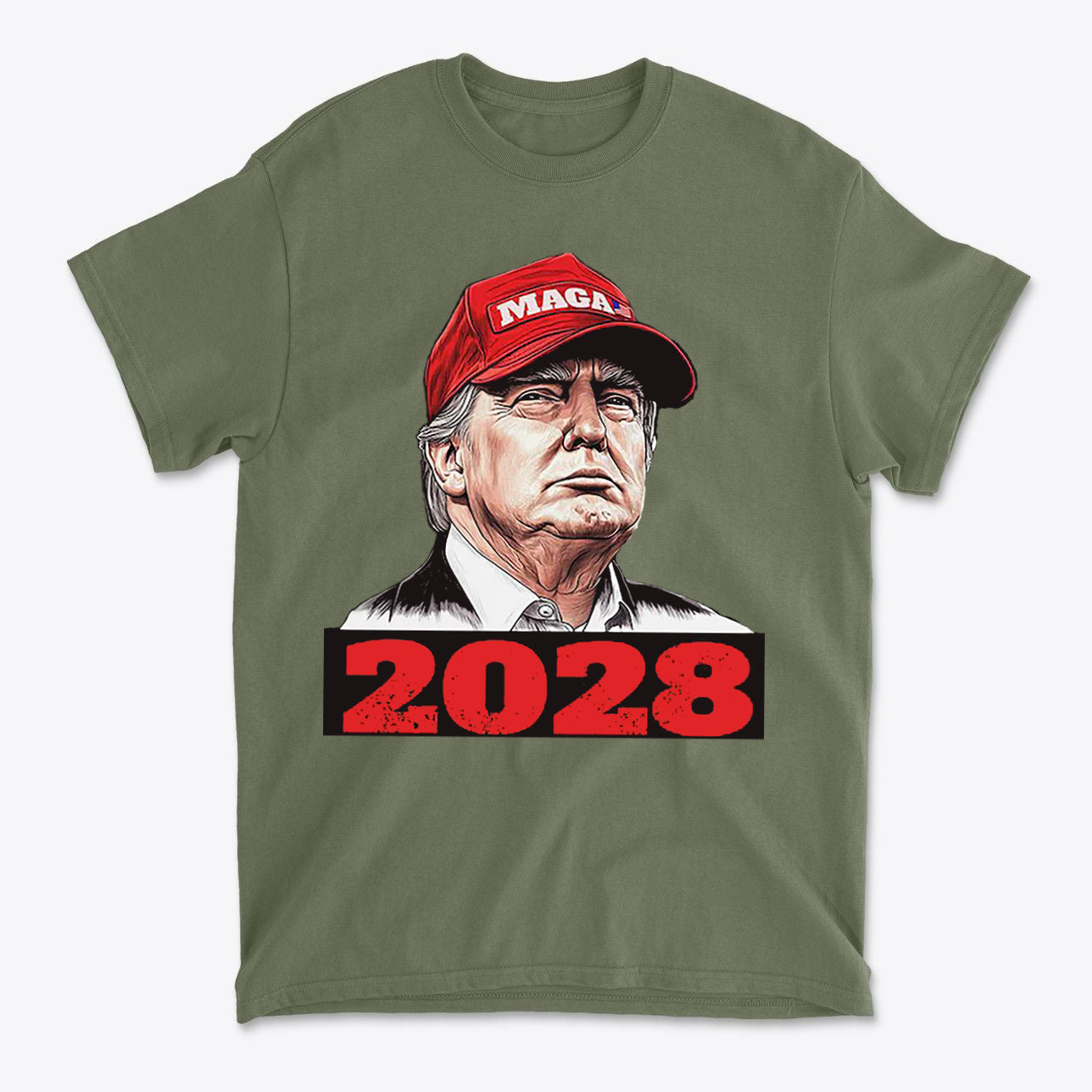 Trump Wearing MAGA Hat 2028 T Shirt