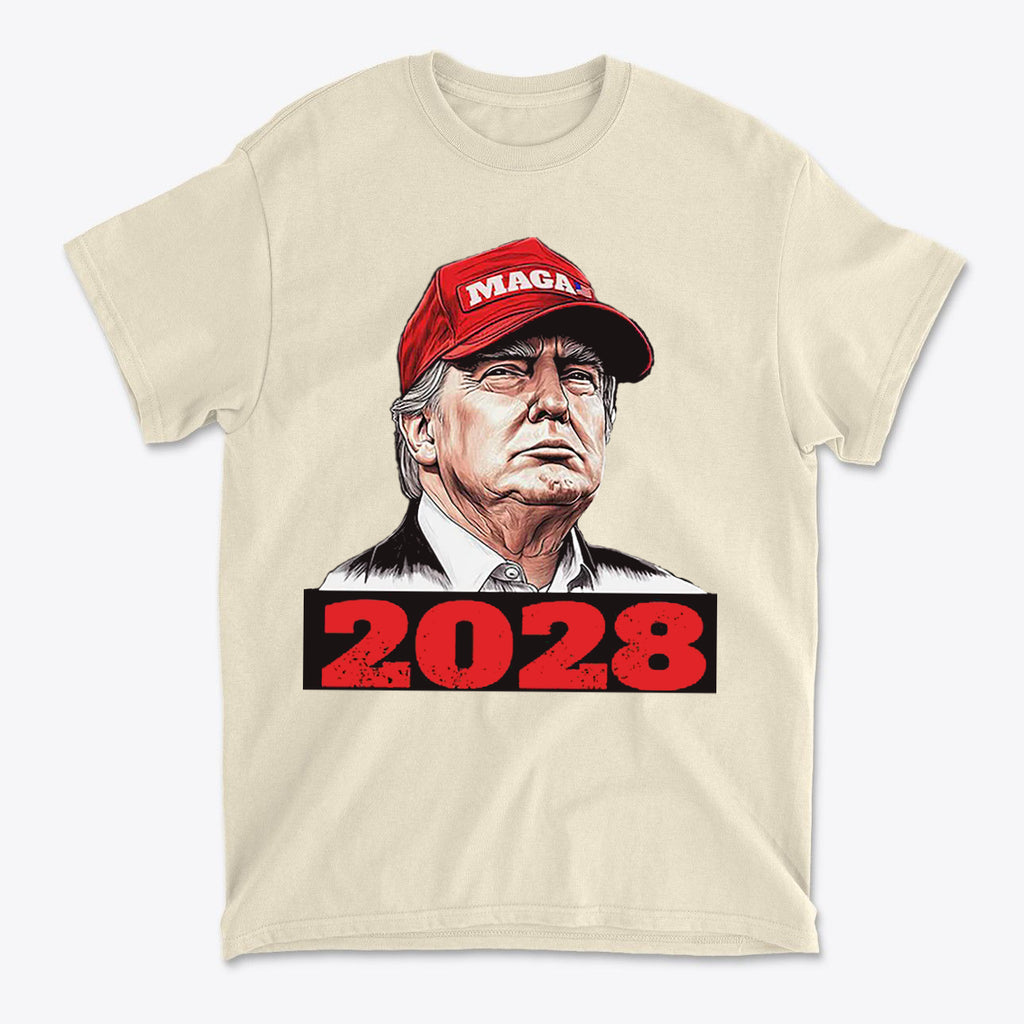 Trump Wearing MAGA Hat 2028 T Shirt
