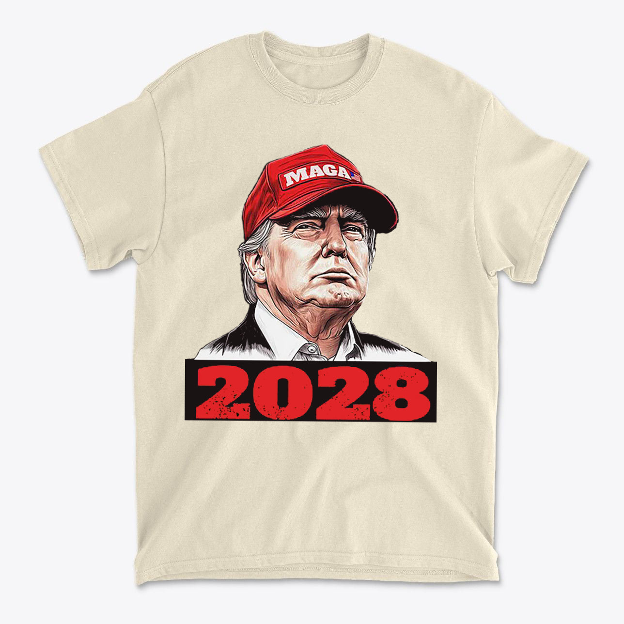 Trump Wearing MAGA Hat 2028 T Shirt