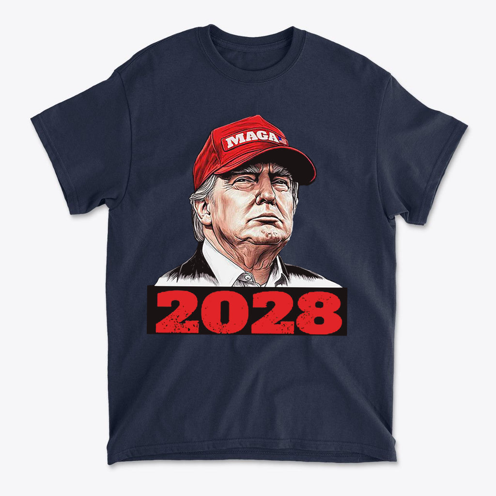 Trump Wearing MAGA Hat 2028 T Shirt