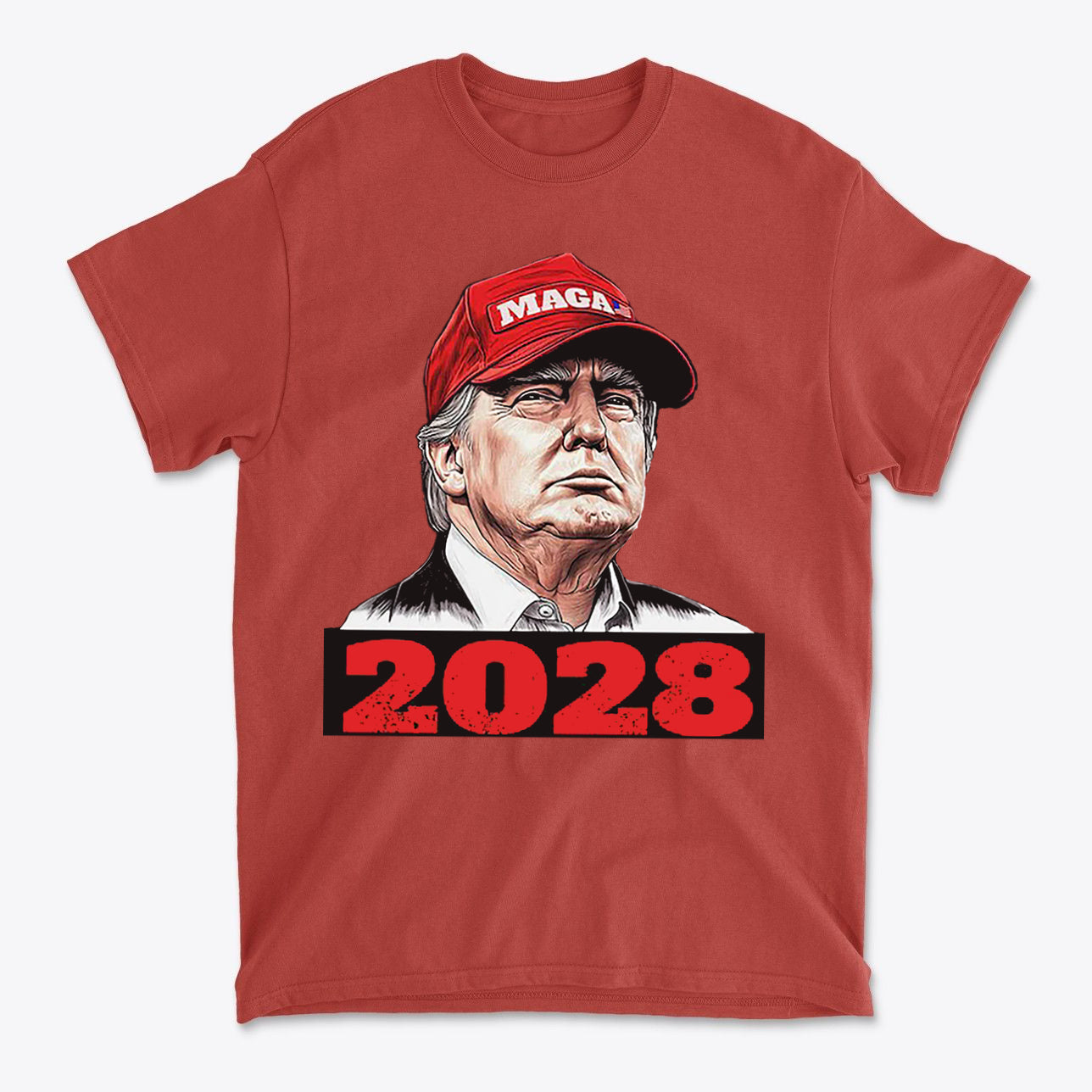 Trump Wearing MAGA Hat 2028 T Shirt