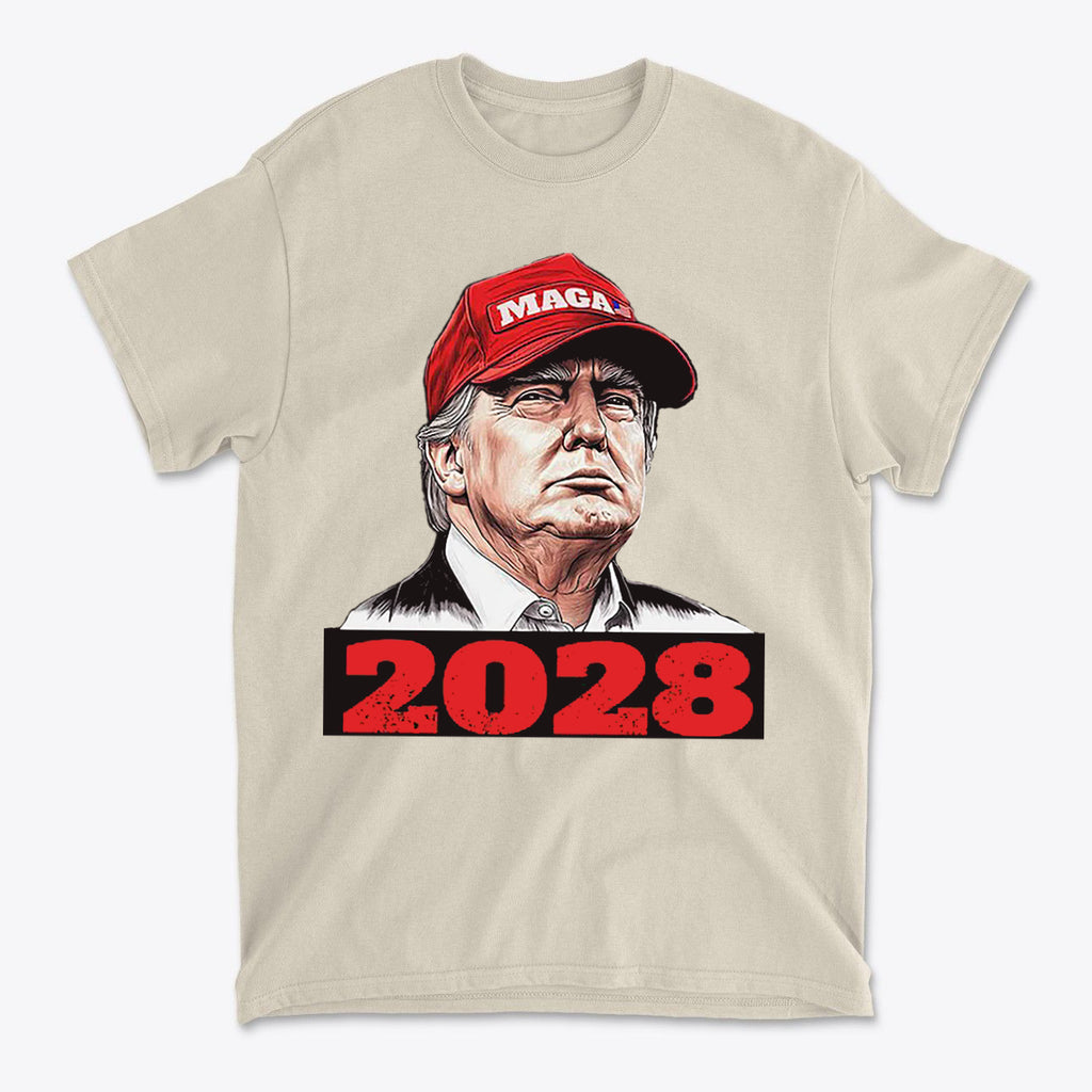 Trump Wearing MAGA Hat 2028 T Shirt
