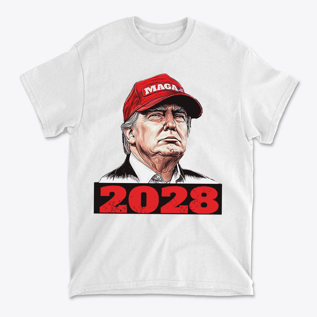 Trump Wearing MAGA Hat 2028 T Shirt
