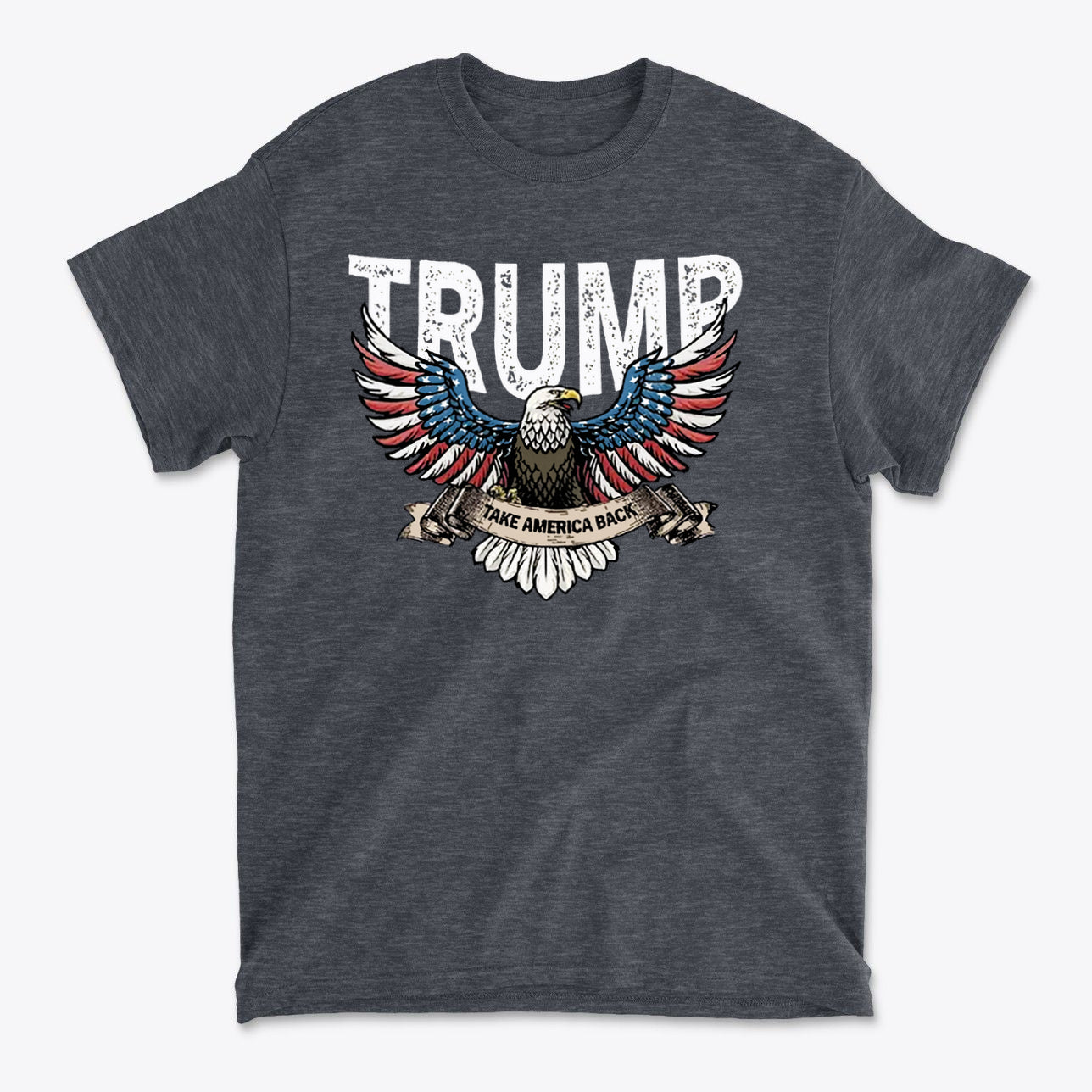 Trump Eagle In Stars And Stripes Take America Back t-shirt featuring an eagle with patriotic colors.