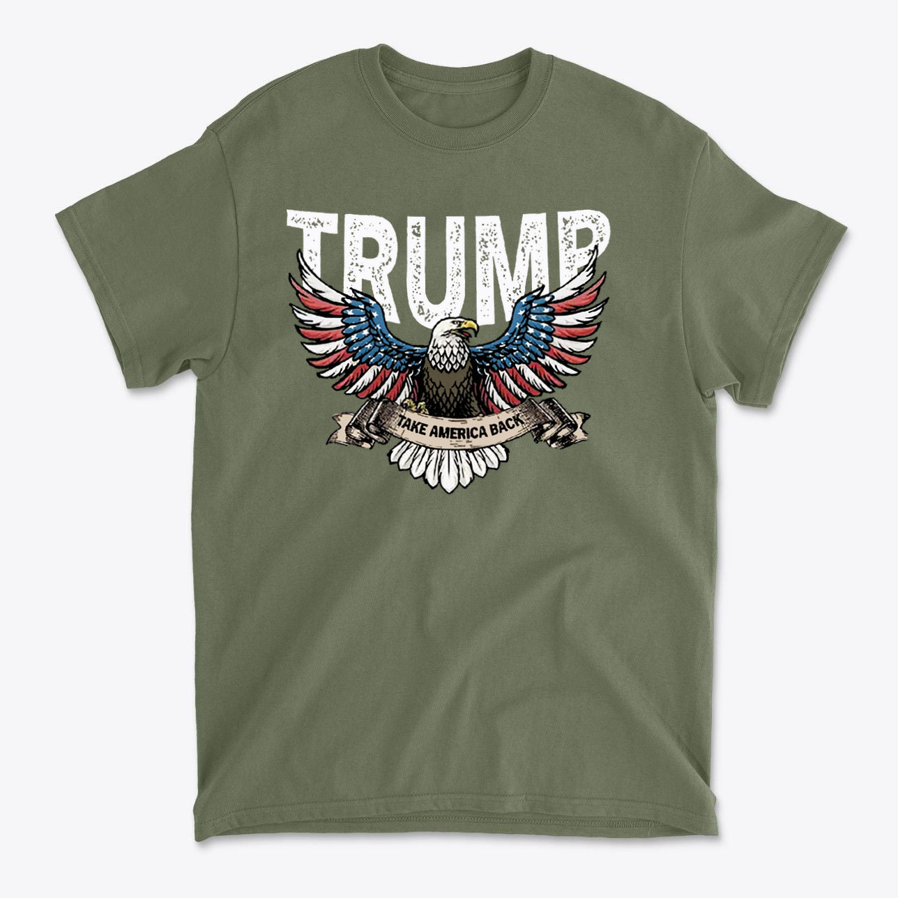Trump Eagle In Stars And Stripes Take America Back shirt with eagle design and patriotic colors.