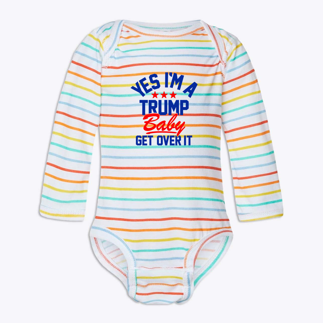 Trump Baby Get Over It Infant Long Sleeve Bodysuit