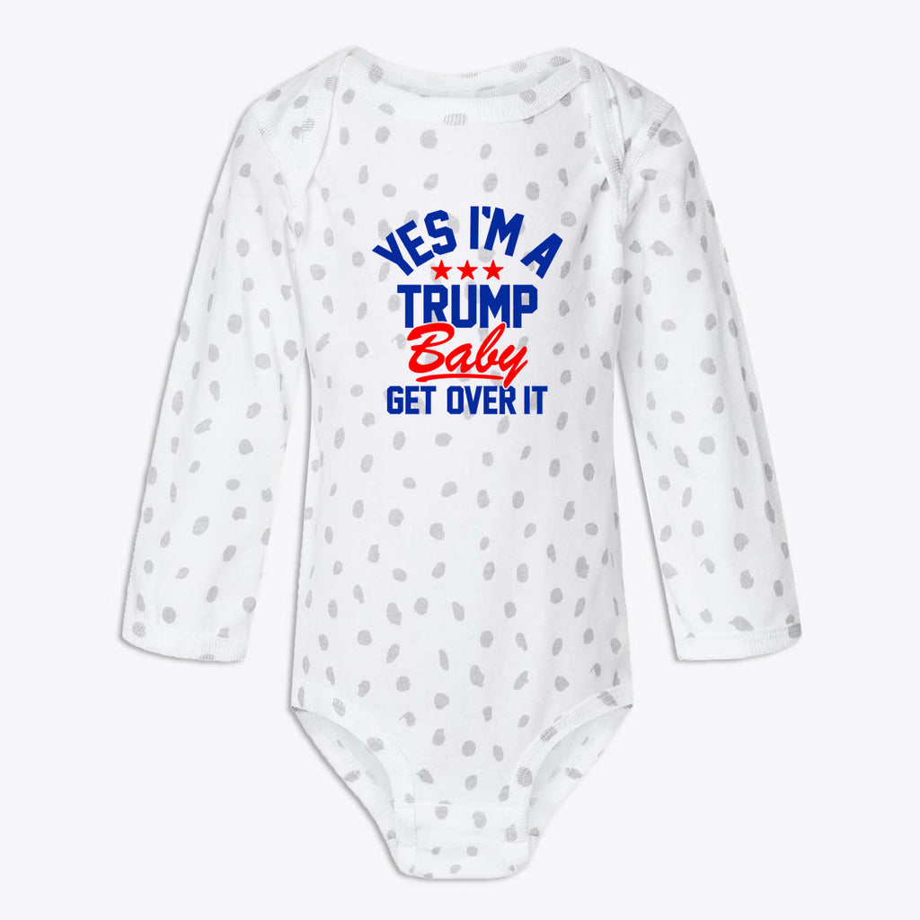 Trump Baby Get Over It Infant Long Sleeve Bodysuit