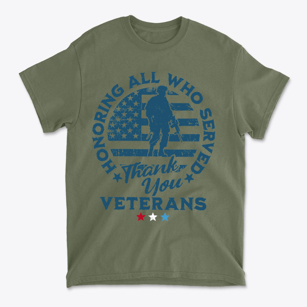 Honoring All Who Served Thank You Veterans Tee