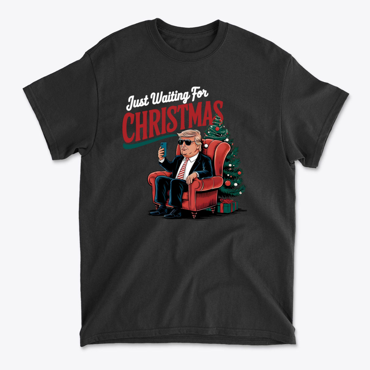 Just Waiting For Christmas Christmas Mood Tee Design