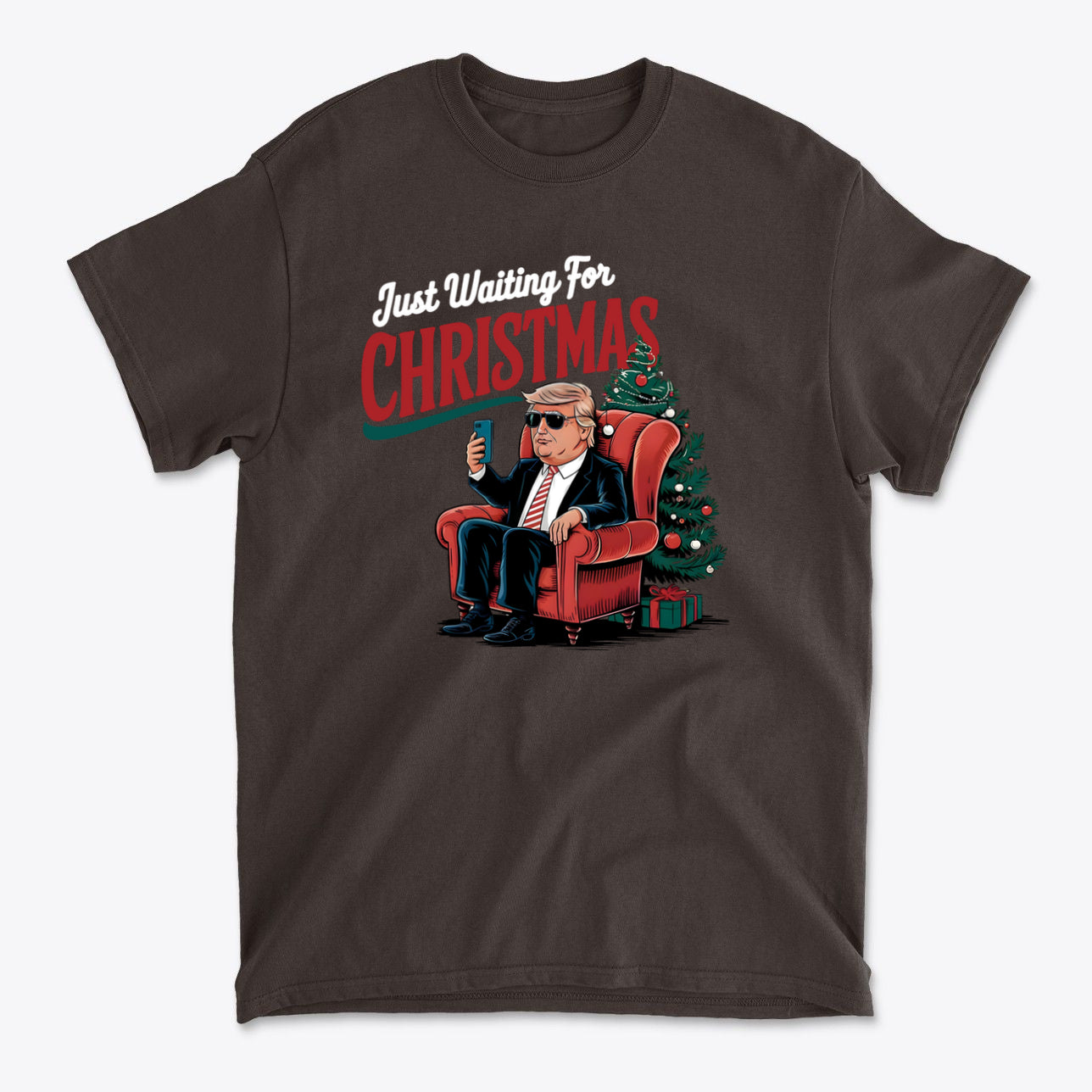 Just Waiting For Christmas Christmas Mood Tee Design