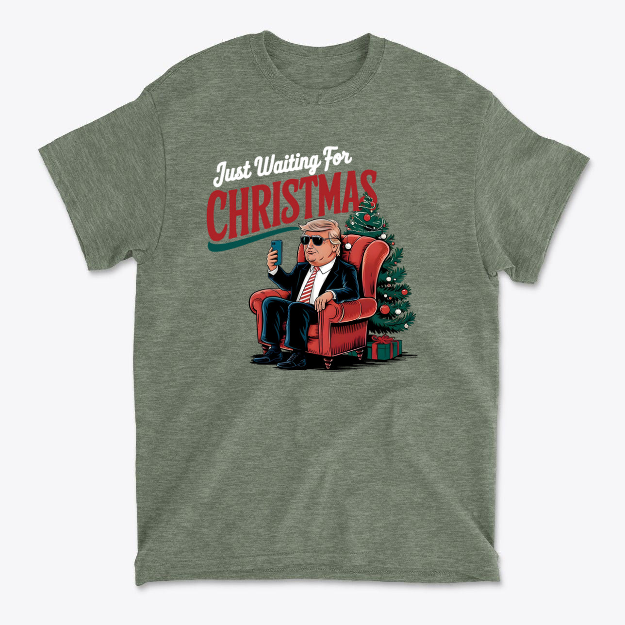 Just Waiting For Christmas Christmas Mood Tee Design