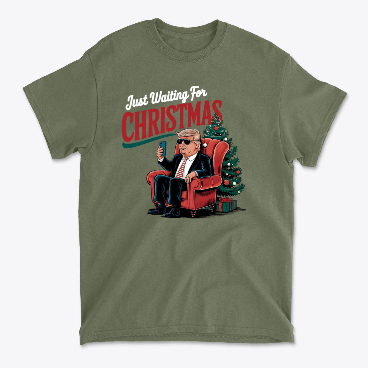 Just Waiting For Christmas Christmas Mood Tee Design