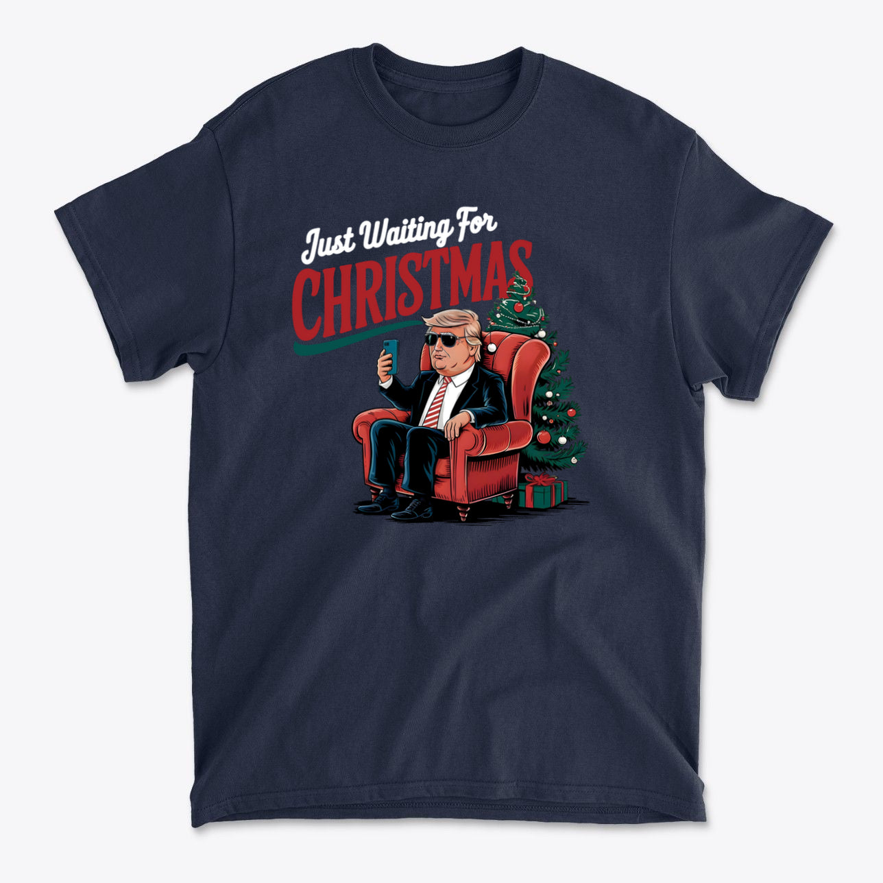 Just Waiting For Christmas Christmas Mood Tee Design