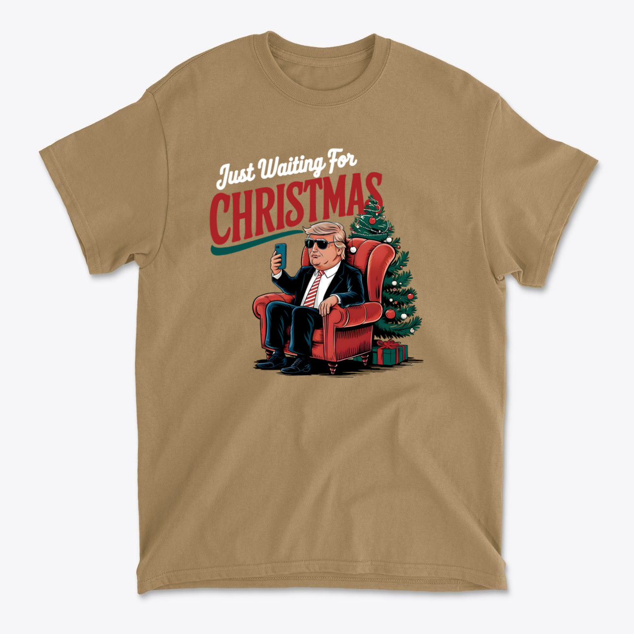 Just Waiting For Christmas Christmas Mood Tee Design