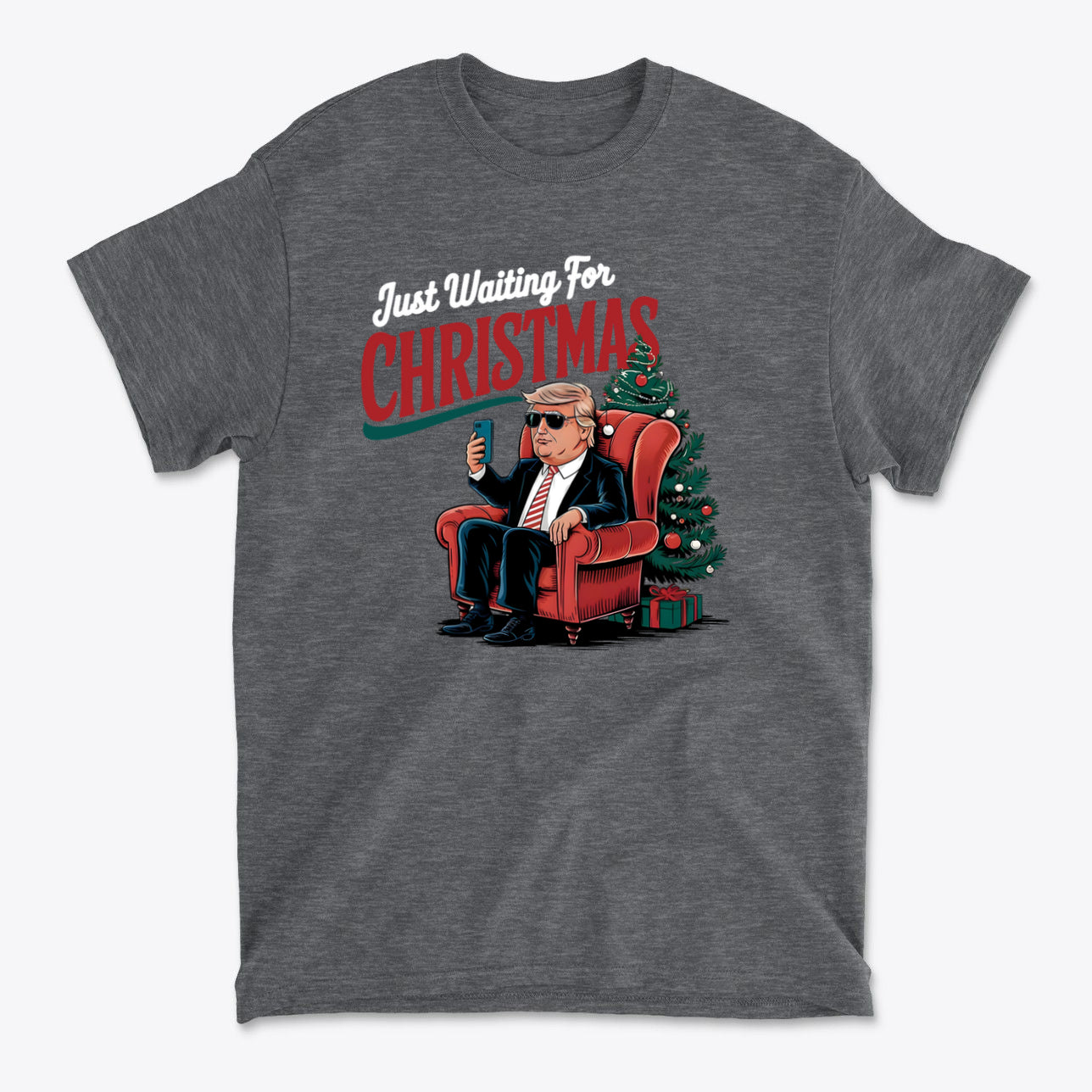 Just Waiting For Christmas Christmas Mood Tee Design