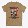 Sleigher's Favorite Felon Since 2024 graphic t-shirt featuring festive characters in a fun design.