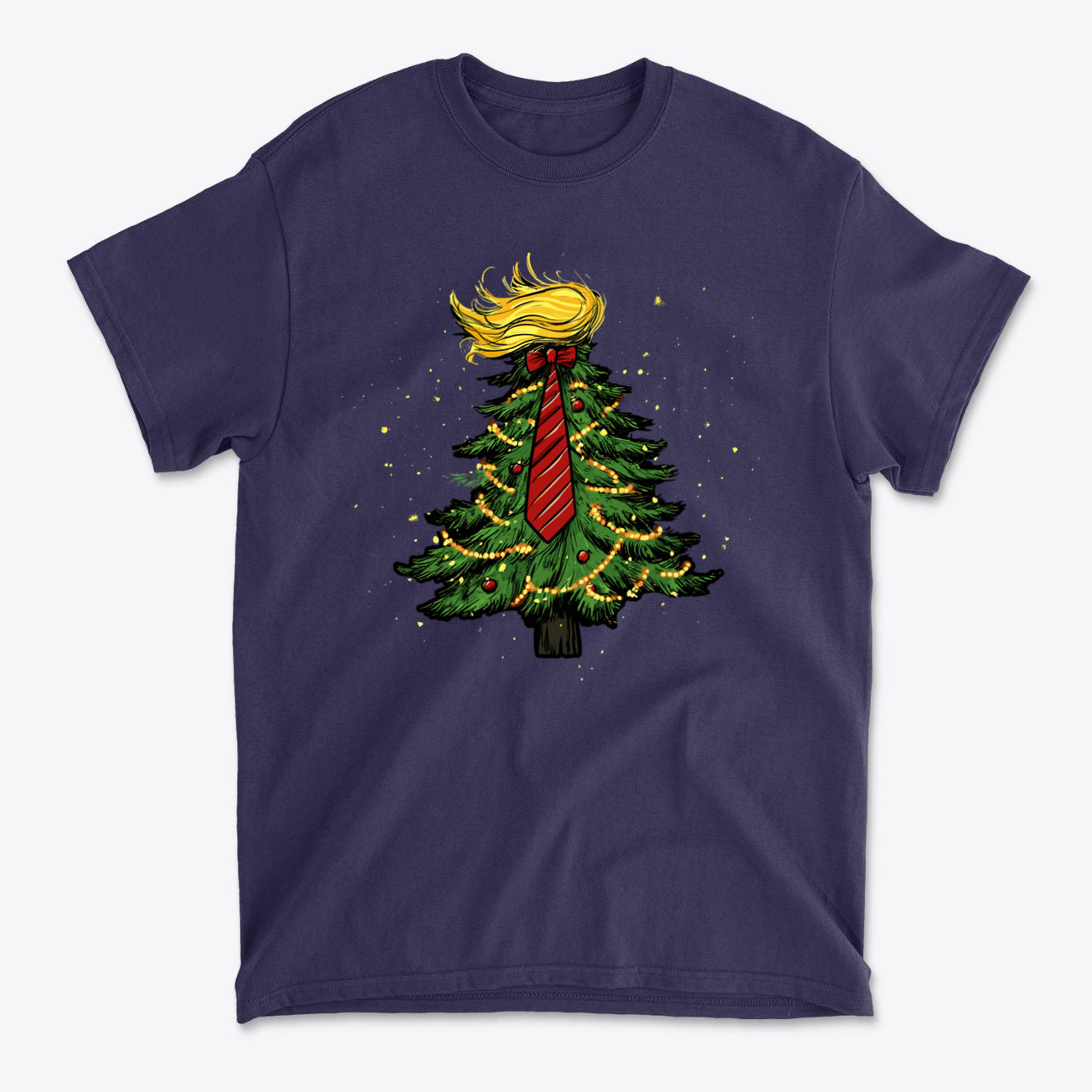 Trump Christmas Tree Decor Item featuring a humorous design of a tree with a blonde wig and red tie.