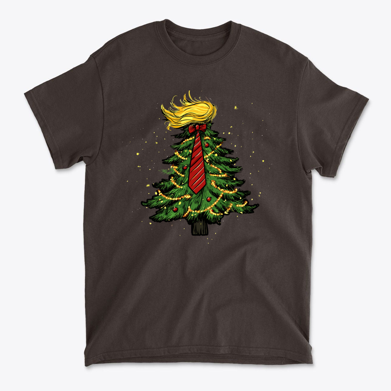 Trump Christmas Tree Decor Item featuring a graphic of a Christmas tree styled like Trump.