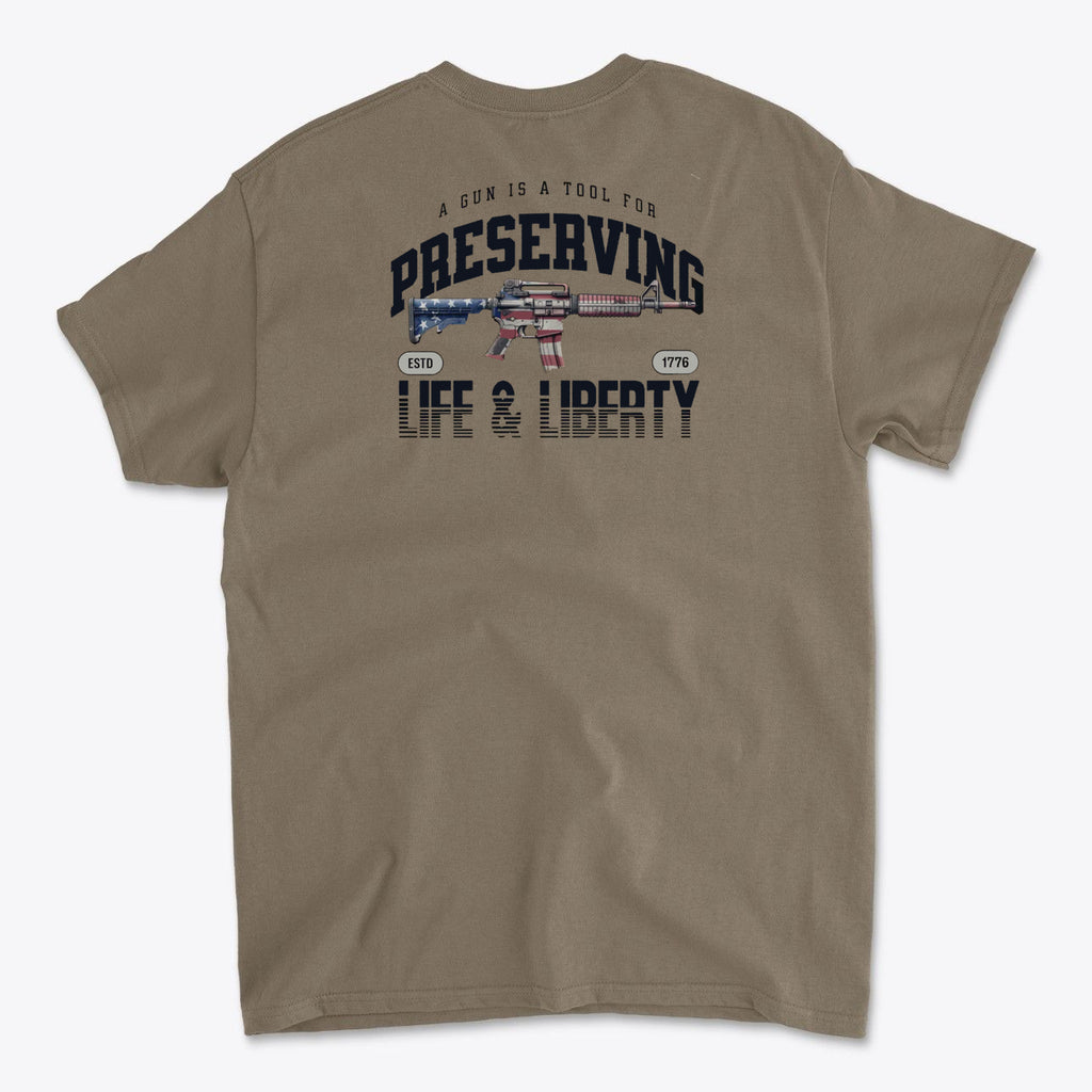Back Print Gun Liberty Design Art