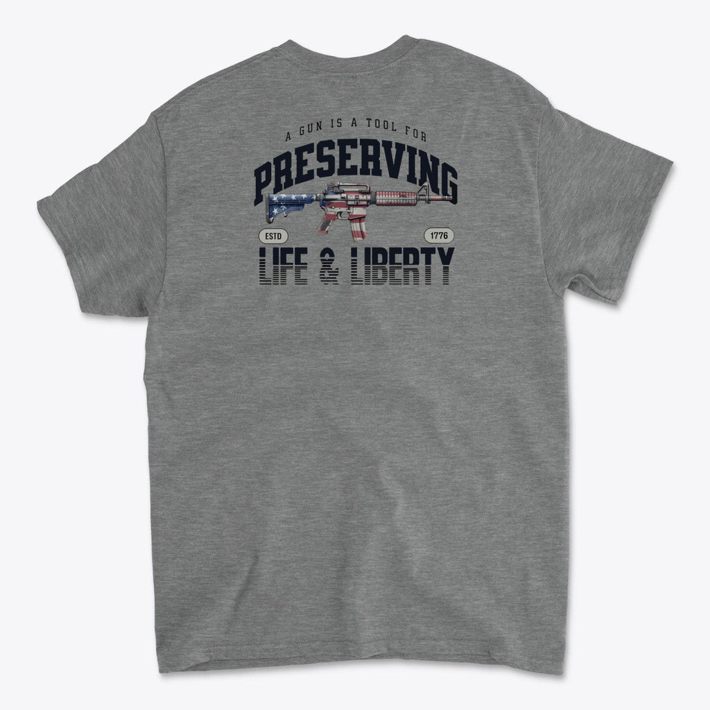 Back Print Gun Liberty Design Art